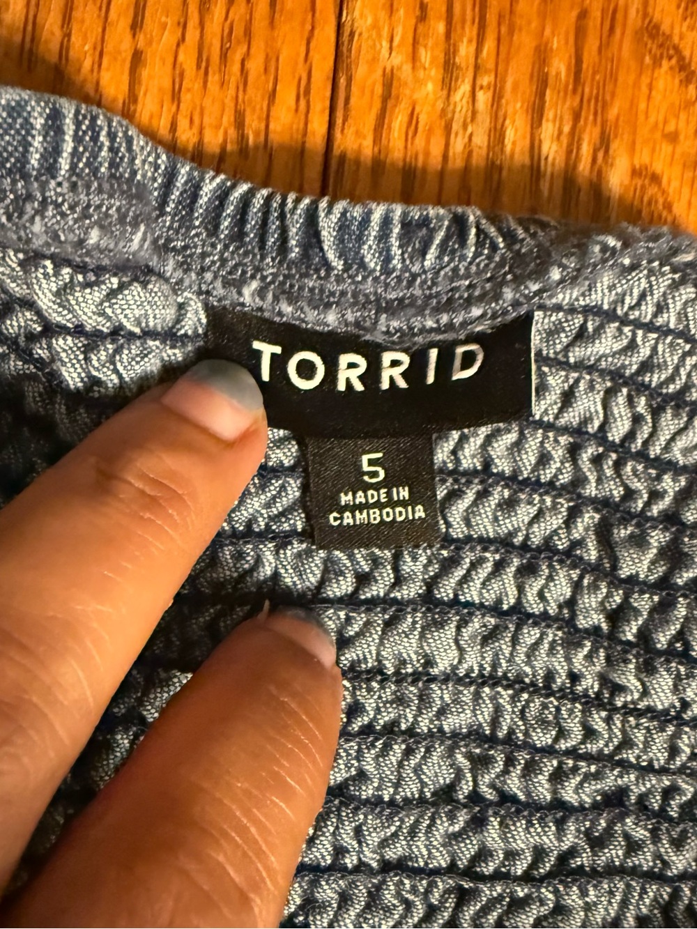 Torrid Smocked Denim Jean Cotton Maxi Dress Sz 5 - Picture 7 of 15